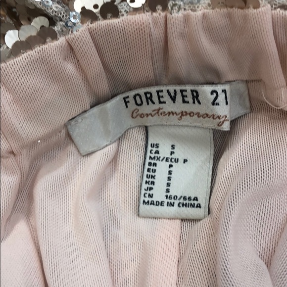 Blush & silver sequin pull on pants S - Picture 6 of 6